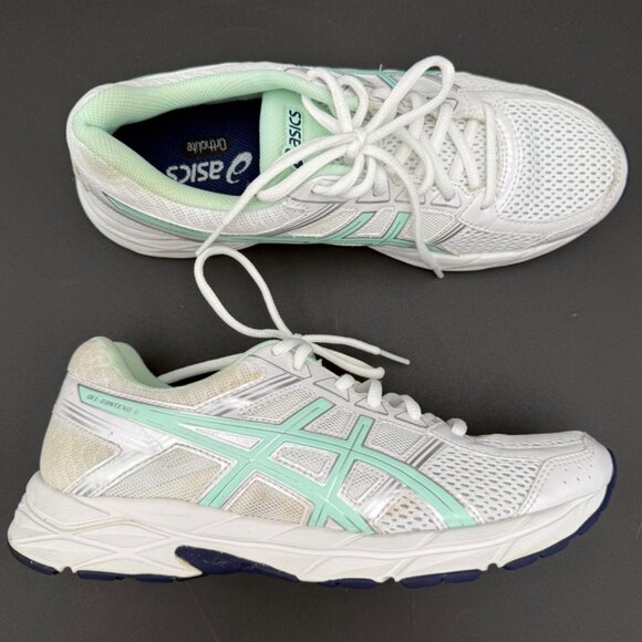 Asics Gel-Contend 4 Womens Running Shoes White & Mint Size 8.5 Lace-Up - Picture 4 of 9